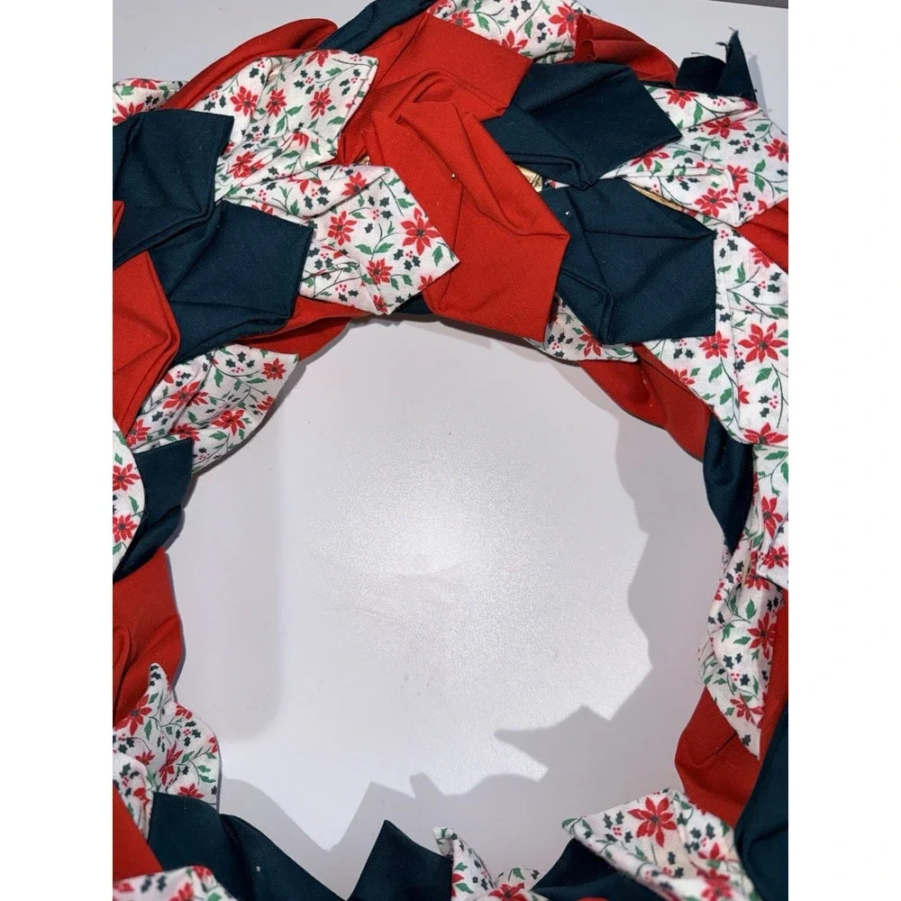 Vintage Handmade Christmas Wreath Christmas Fabric 15